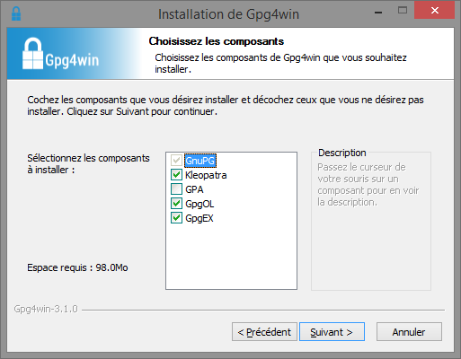 composants installateur gpg4win