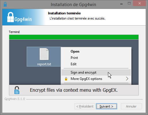 completion installateur gpg4win