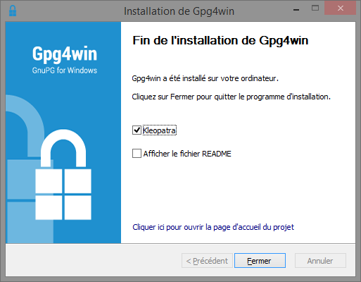 fin installateur gpg4win