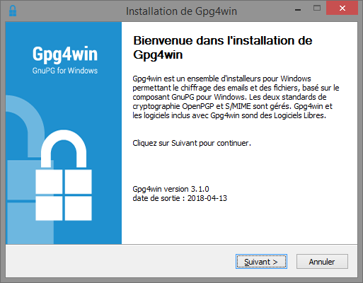 bienvenue installateur gpg4win