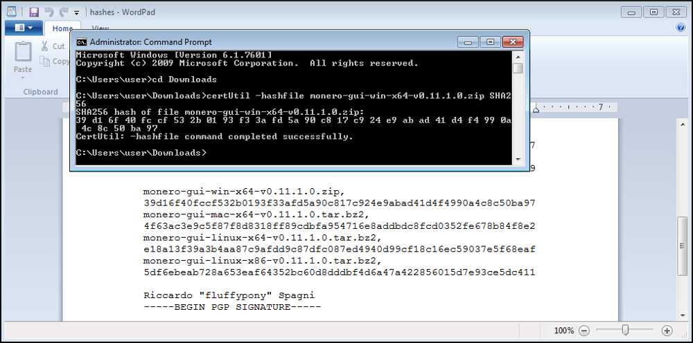 binary compare hashes